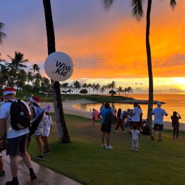 a group of people in a park