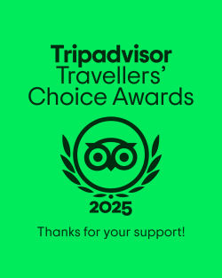TCBR_thank_you_social_LL_1080_x_1350_2025 Tripadvisor Travellers' Choice Awards 2025 logo on green background.